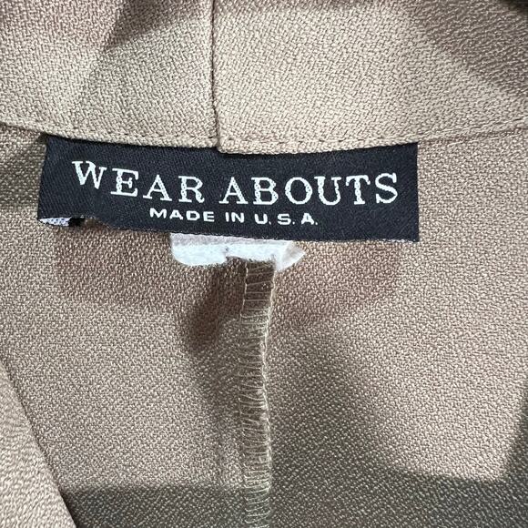 Wear Abouts Vintage Made in the USA Brown Tan Button Down Blazer Shoulder Pads - Picture 4 of 9